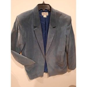 Vintage Liz Allen Blue Corduroy Suit Jacket and Pants Sz 12